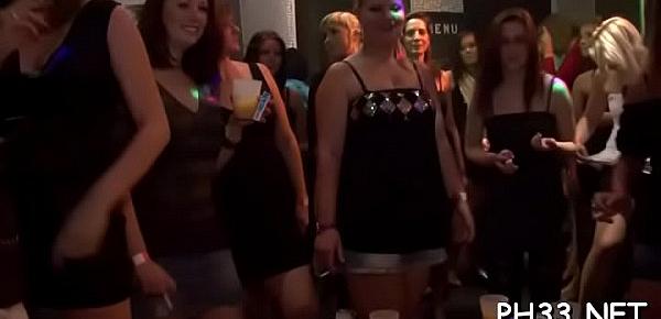  Very hot gangbang in club
